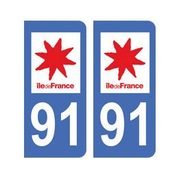 91 Essonne autocollant plaque