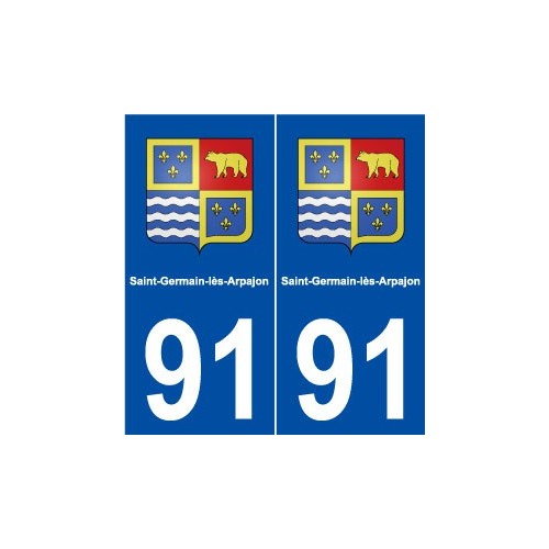 91 Saint-Germain-lès-Arpajon blason autocollant plaque stickers ville