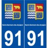 91 Saint-Germain-lès-Arpajon blason autocollant plaque stickers ville