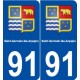 91 Saint-Germain-lès-Arpajon blason autocollant plaque stickers ville