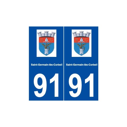 91 Saint-Germain-lès-Corbeil logo autocollant plaque stickers ville
