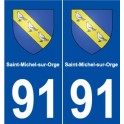 91 Saint-Michel-sur-Orge blason autocollant plaque stickers ville