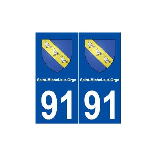 91 Saint-Michel-sur-Orge blason autocollant plaque stickers ville