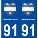 91 Saintry-sur-Seine blason autocollant plaque stickers ville