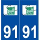 91 Saulx-les-Chartreux logo autocollant plaque stickers ville