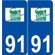 91 Saulx-les-Chartreux logo autocollant plaque stickers ville