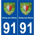 91 Soisy-sur-Seine blason autocollant plaque stickers ville