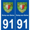 91 Soisy-sur-Seine blason autocollant plaque stickers ville