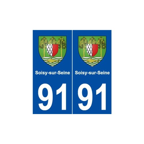 91 Soisy-sur-Seine blason autocollant plaque stickers ville