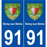 91 Soisy-sur-Seine blason autocollant plaque stickers ville