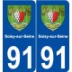 91 Soisy-sur-Seine blason autocollant plaque stickers ville