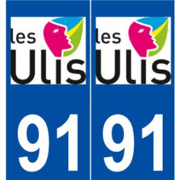 91 Ulis logo autocollant plaque stickers ville