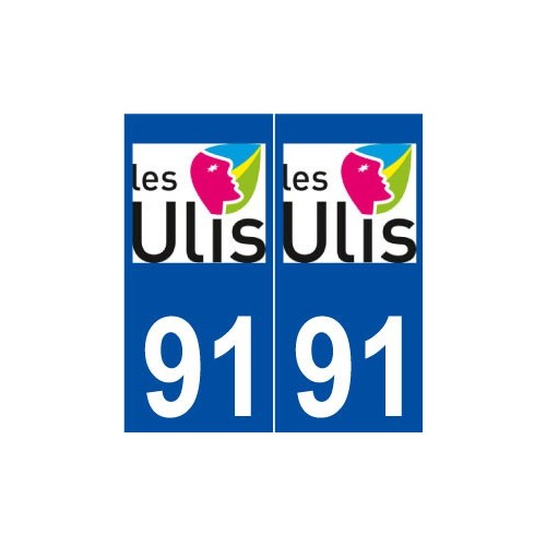 91 Ulis logo autocollant plaque stickers ville