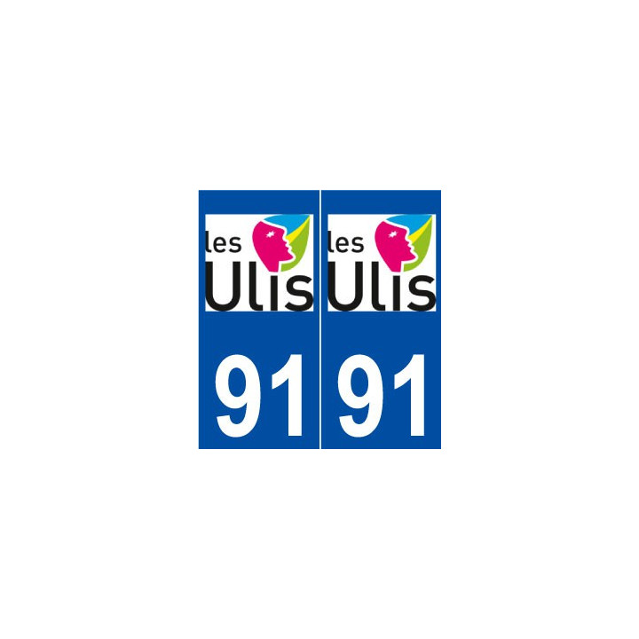 91 Ulis logo autocollant plaque stickers ville
