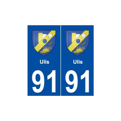 91 Ulis  blason autocollant plaque stickers ville