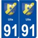 91 Ulis  blason autocollant plaque stickers ville