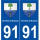 91 Verrières-le-Buisson  blason autocollant plaque stickers ville