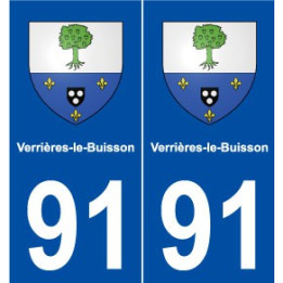 91 Verrières-le-Buisson  blason autocollant plaque stickers ville