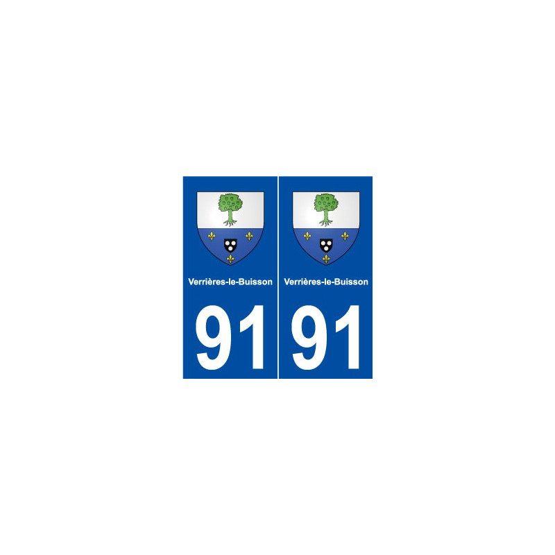 91 Verrières-le-Buisson  blason autocollant plaque stickers ville