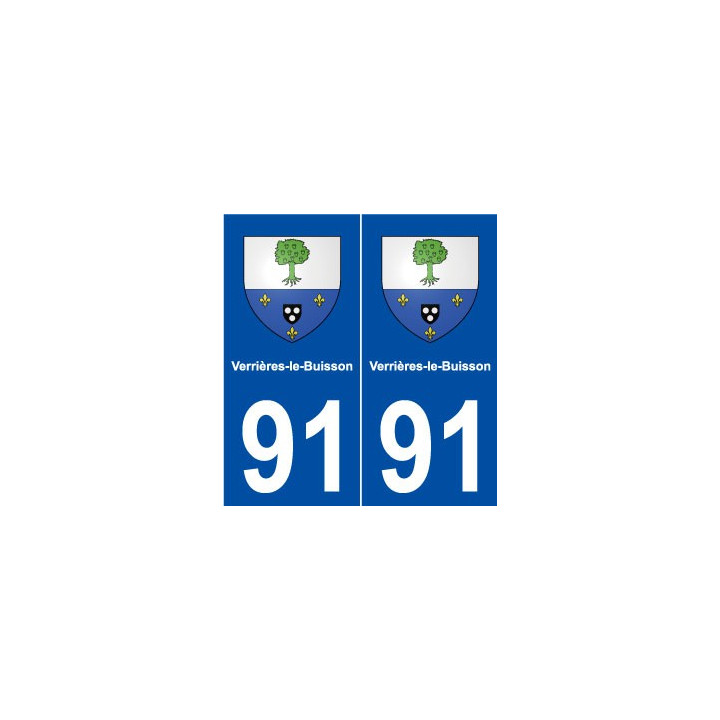 91 Verrières-le-Buisson  blason autocollant plaque stickers ville
