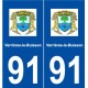 91 Verrières-le-Buisson logo autocollant plaque stickers ville