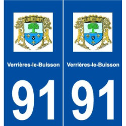 91 Verrières-le-Buisson logo autocollant plaque stickers ville