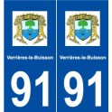 91 Verrières-le-Buisson logo autocollant plaque stickers ville