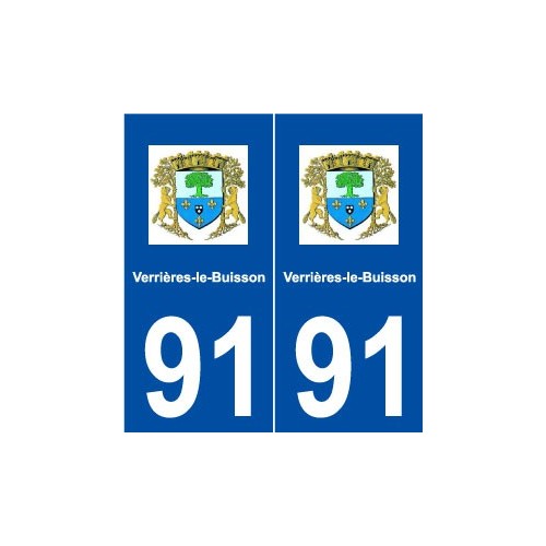 91 Verrières-le-Buisson logo autocollant plaque stickers ville