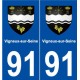 91 Vigneux-sur-Seine blason autocollant plaque stickers ville