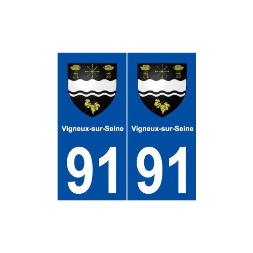 91 Vigneux-sur-Seine blason autocollant plaque stickers ville