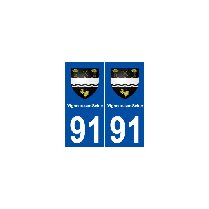 91 Vigneux-sur-Seine blason autocollant plaque stickers ville