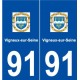 91 Vigneux-sur-Seine logo autocollant plaque stickers ville