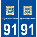 91 Vigneux-sur-Seine logo autocollant plaque stickers ville