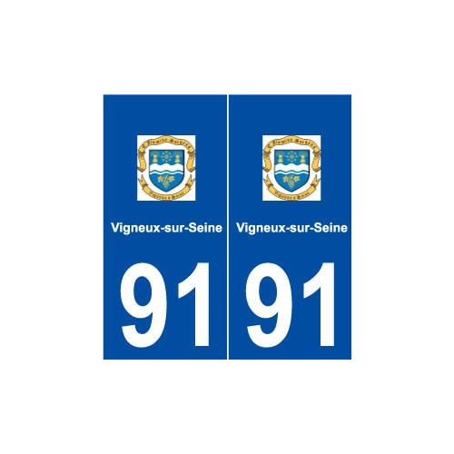 91 Vigneux-sur-Seine logo autocollant plaque stickers ville