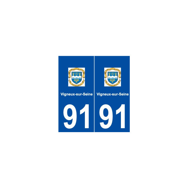 91 Vigneux-sur-Seine logo autocollant plaque stickers ville
