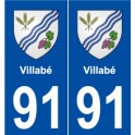 91 Villabé blason autocollant plaque stickers ville