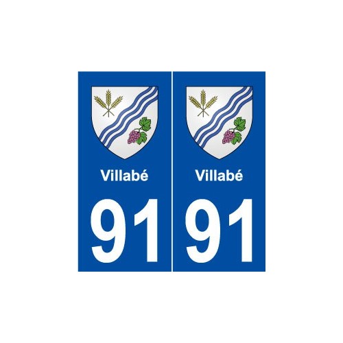 91 Villabé blason autocollant plaque stickers ville