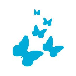 Autocollant sticker Papillon butterfly couleur logo 2