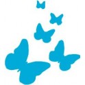 Etiqueta engomada de la etiqueta engomada de la Mariposa de la mariposa azul turquesa logo 2