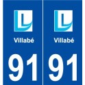 91 Villabé logo autocollant plaque stickers ville