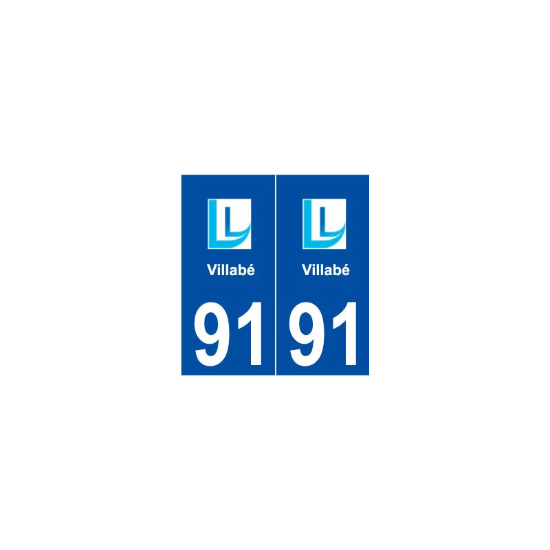 91 Villabé logo autocollant plaque stickers ville