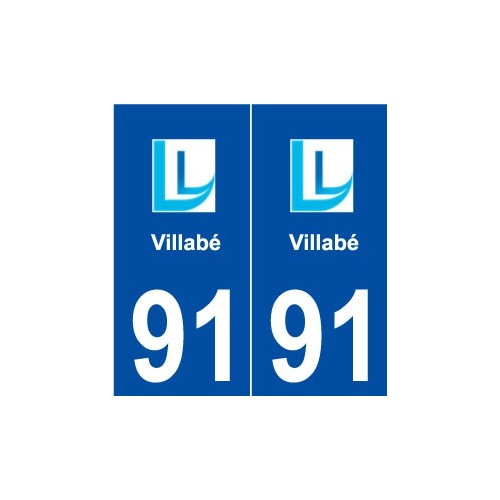 91 Villabé logo autocollant plaque stickers ville