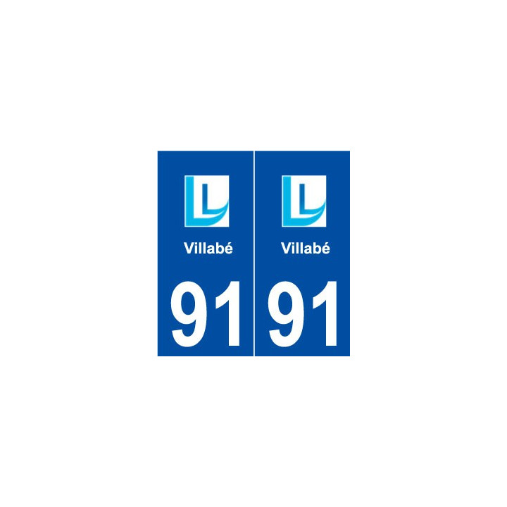 91 Villabé logo autocollant plaque stickers ville