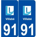 91 Villabé logo autocollant plaque stickers ville