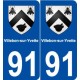 91 Villebon-sur-Yvette blason autocollant plaque stickers ville