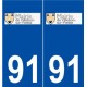 91 Villebon-sur-Yvette logo autocollant plaque stickers ville