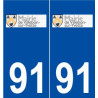 91 Villebon-sur-Yvette logo autocollant plaque stickers ville