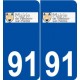 91 Villebon-sur-Yvette logo autocollant plaque stickers ville
