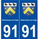 91 Villemoisson-sur-Orge blason autocollant plaque stickers ville