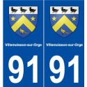 91 Villemoisson-sur-Orge blason autocollant plaque stickers ville